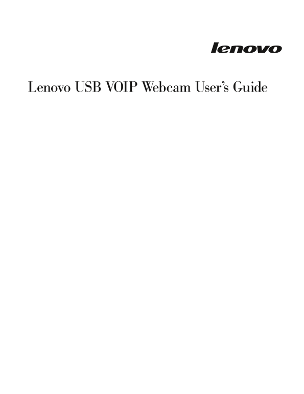 Lenovo USB VOI P We b c a m User's Guide - Web Camera Compatibility - Page 1
