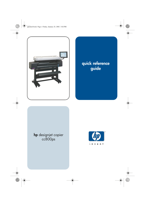 HP DesignJet Color Copier cc800ps Quick Reference Guide  - HP DesignJet Printer Series - Page 1