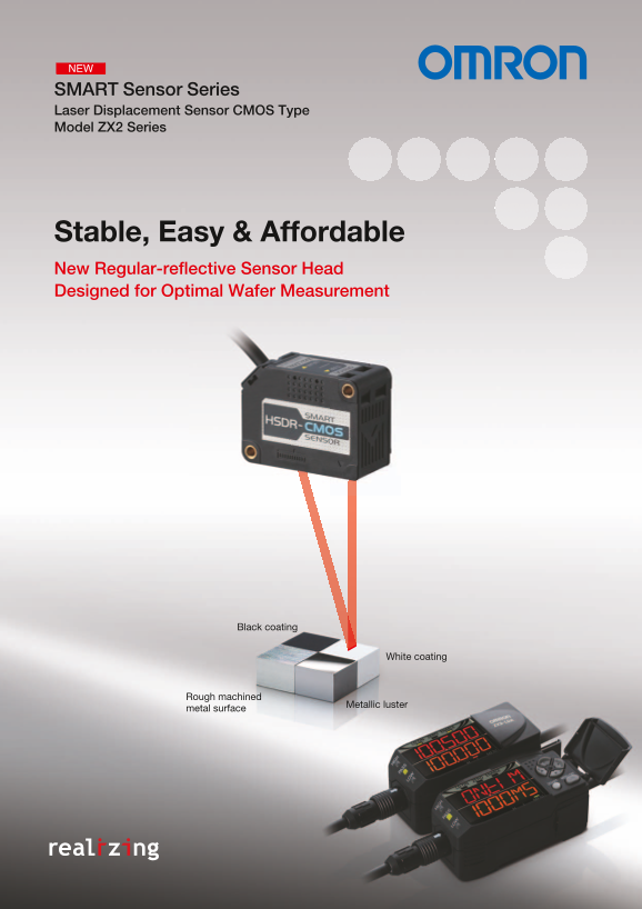 OMRON Smart Sensor Laser CMOS Type ZX2 ZX2 Series Catalog - Page 1