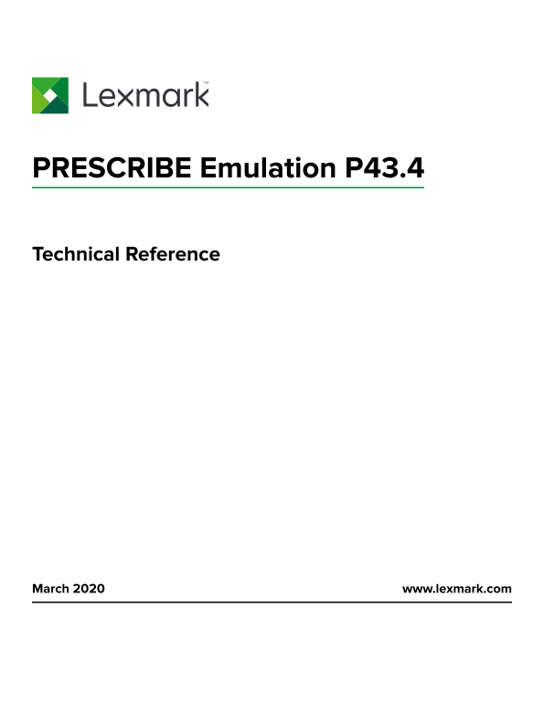 Lexmark CS421 PRESCRIBE Emulation P43.4 Technical Reference - Page 1