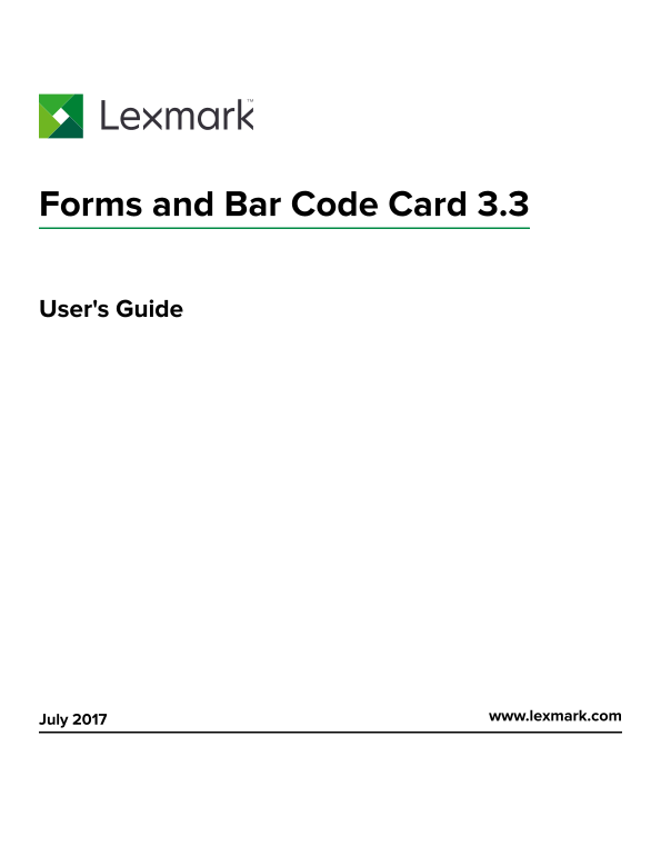 Lexmark CS410 Forms and Bar Code Card 3.3 User's Guide - Page 1