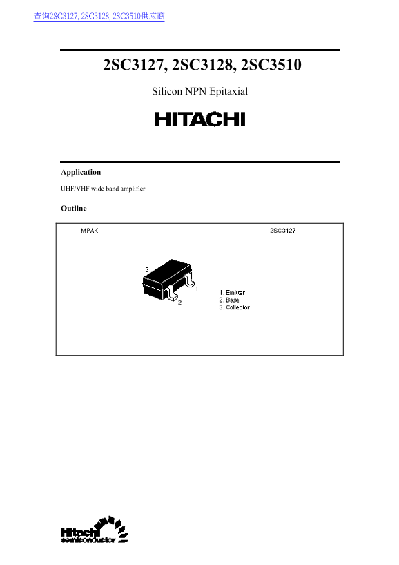 HITACHI 2SC3127, 2SC3128, 2SC3510 Data Manual - Page 1