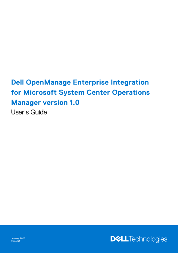 Dell OpenManage Enterprise Integration for Microsoft System Center Operations Manager Version 1.0 User's Guide - Page 1
