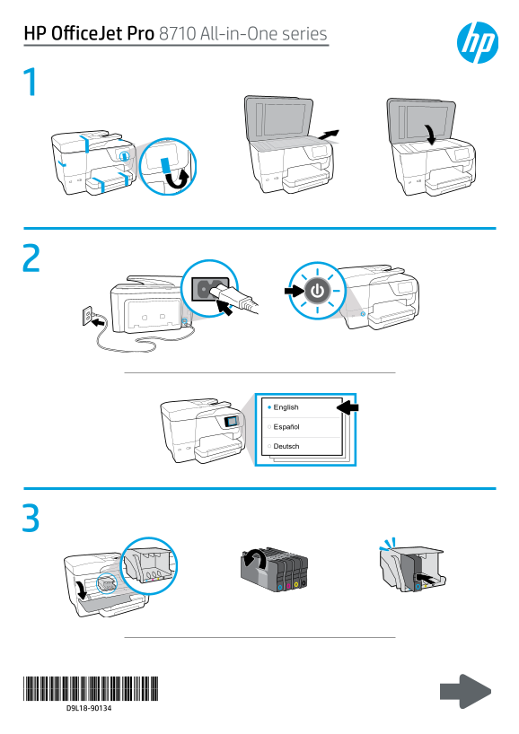 HP OfficeJet Pro 8710 Series Installation Poster - Page 1