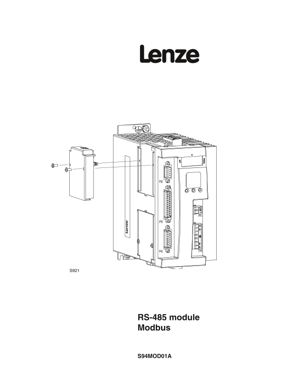 Lenze Inverters - Servo inverters 94 SimpleServo servo inverters 94 SimpleServo 100 servo inverters Operation Manual Operating Instructions S94MOD01A RS-485 module Modbus (DE, EN languages) - Page 1