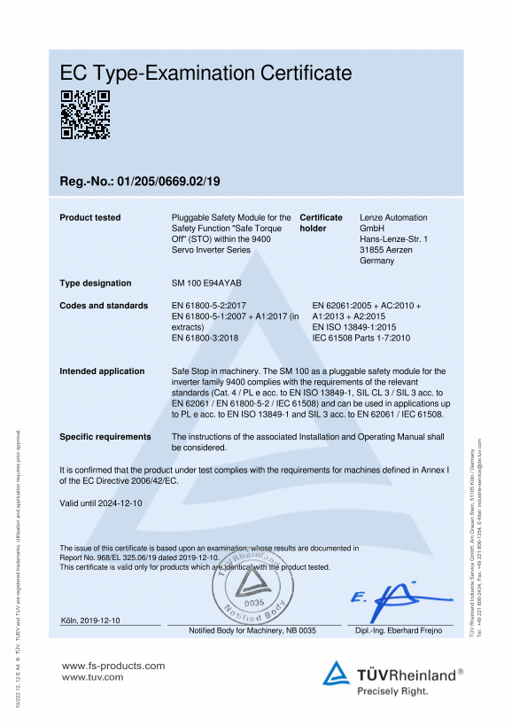 Lenze Inverters - Servo inverters: 9400, Servo inverters 9400, HighLine servo inverters - Page 1
