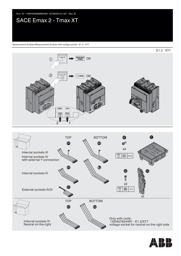 ABB Measurement Enabler Measurement Enabler with Voltage Sockets E1.2 - XT7M Manual - Page 1