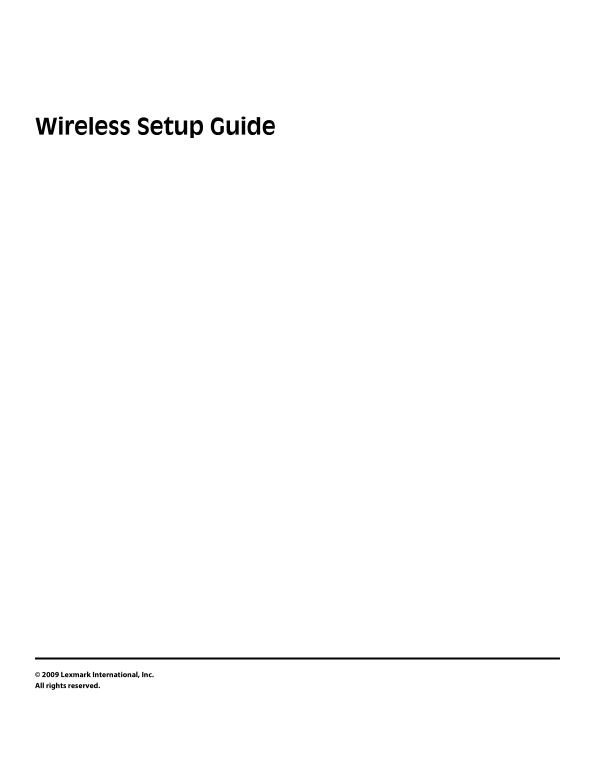 Lexmark X466 Wireless Setup Guide (X466dtwe) - Page 1