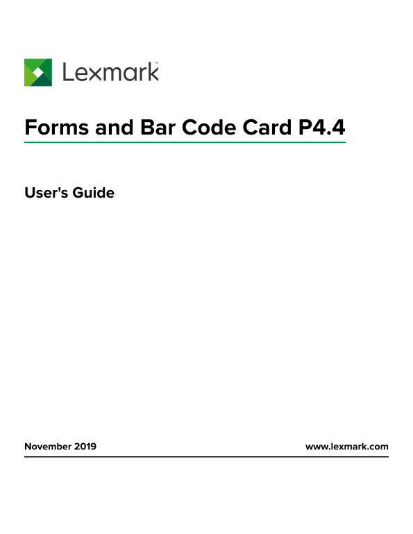 Lexmark CS421 Forms and Bar Code Card P4.4 User's Guide - Page 1
