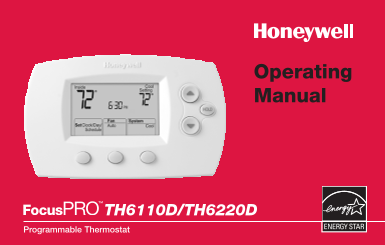 Honeywell TH6110D TH6220D Operating Manual - Page 1