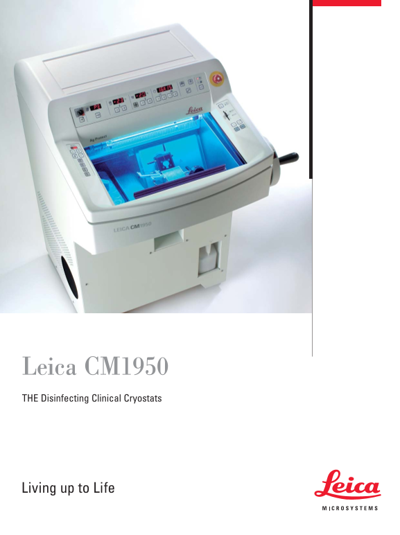 Leica CM1950 THE Disinfecting Clinical Cryostats User Guide Manual, User Instructions - Page 1
