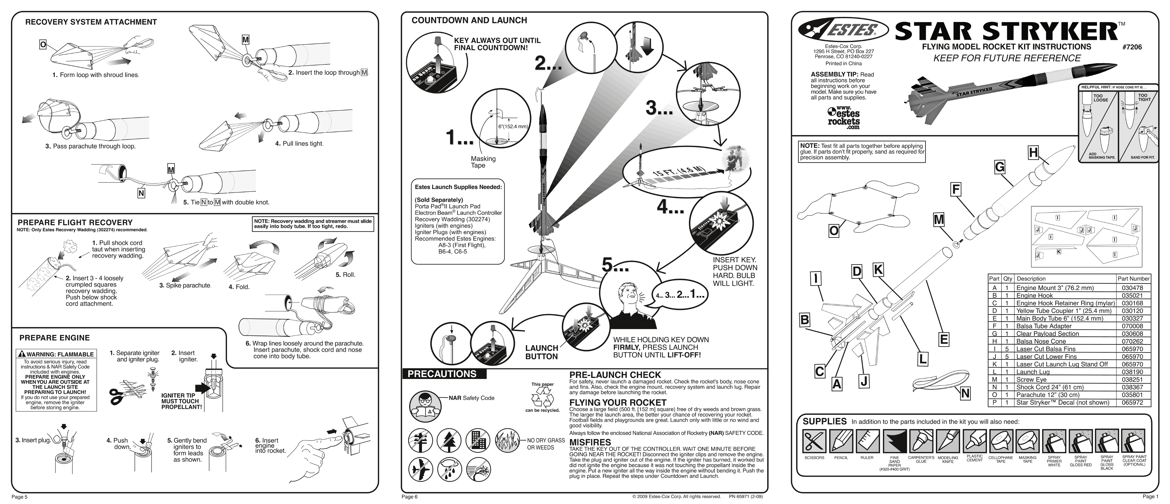 ESTES 7206 - Star Stryker Guide - Page 1