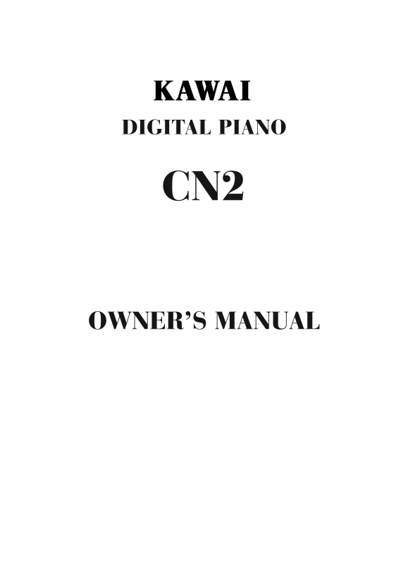 Kawai CN2 User Manual - Page 1