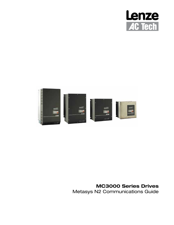 Lenze Inverters - Frequency inverters MC frequency inverters MC3000 frequency inverters Manual de comunicación Communication manual M3 MC3 Metasys N2 comunicación (lenguajes DE EN) - Page 1