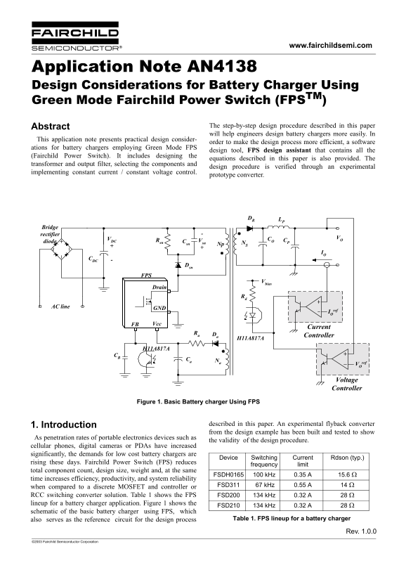 Fairchild AN4138 Specifications Manual - Page 1