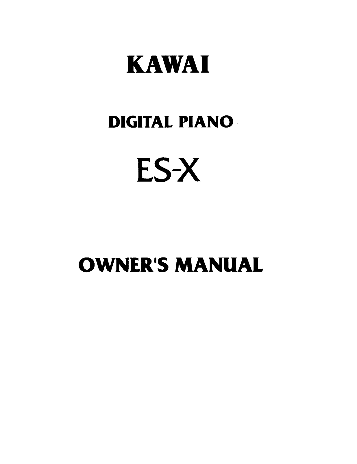 KAWAI ES-X User Manual - Page 1