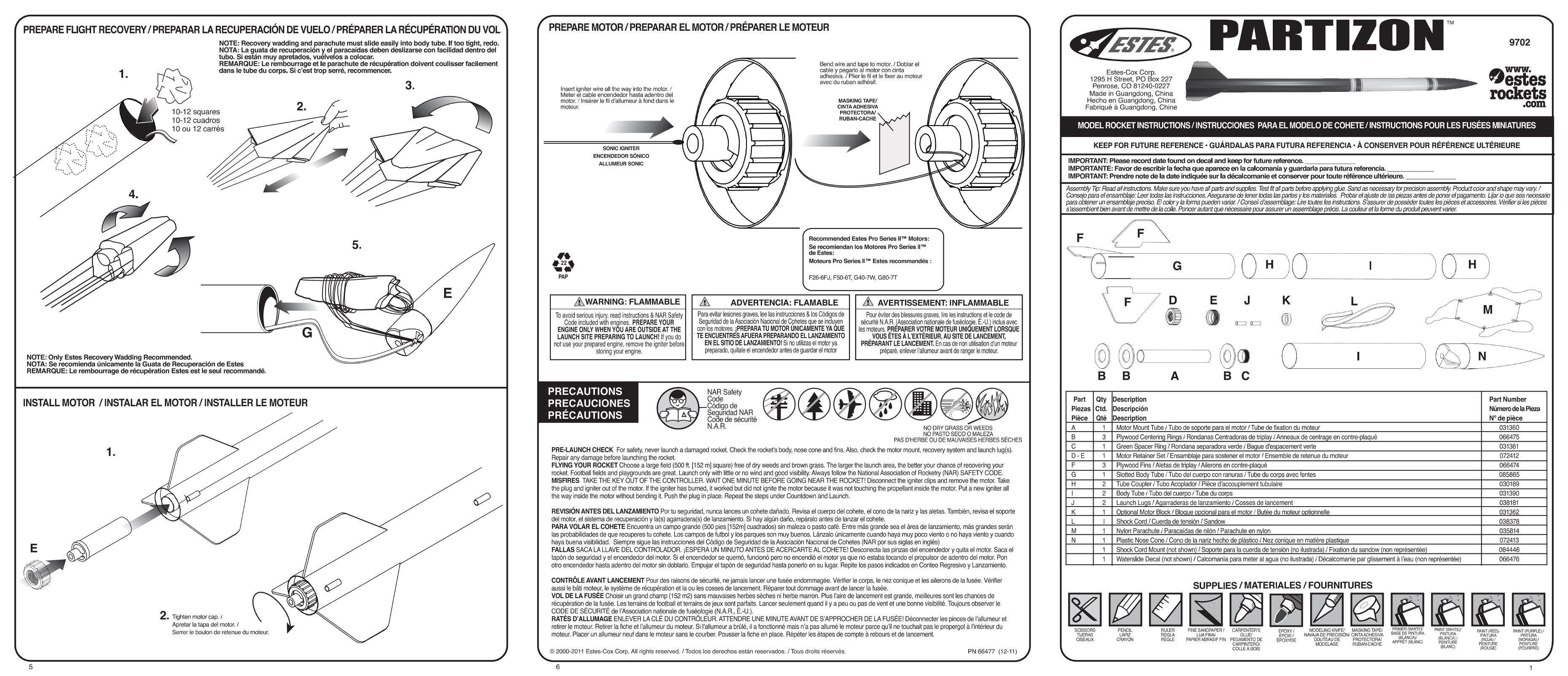 ESTES 9702 - Partizon Guide - Page 1