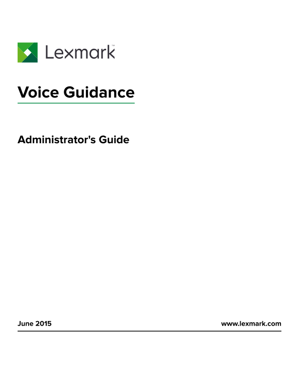 Lexmark CX510 Voice Guidance Administrator's Guide - Page 1
