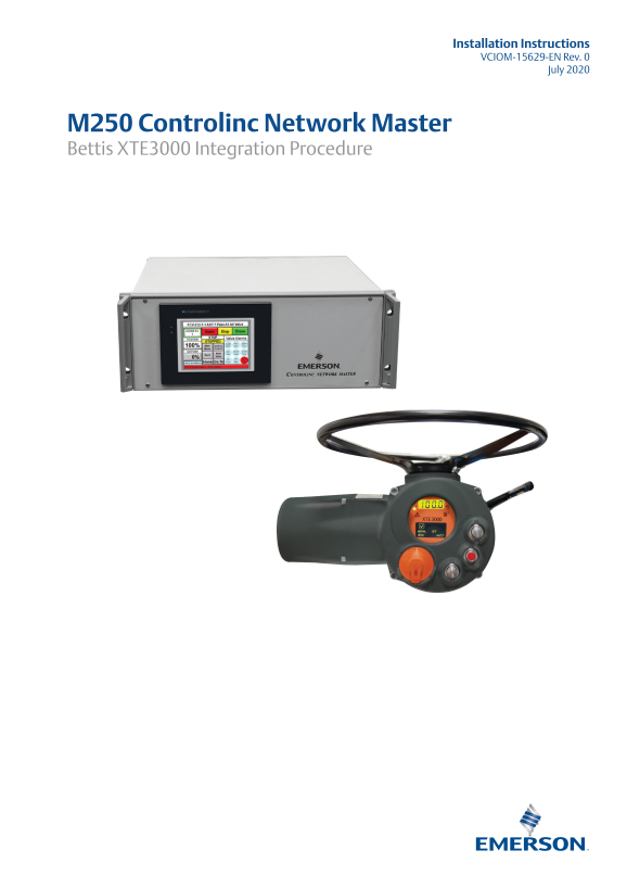EMERSON Manual M250 Controlinc Network Master Bettis XTE3000 Integration Procedure - Page 1