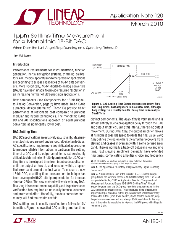 LINEAR AN120-1 Data Sheet - Page 1