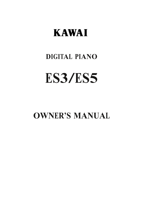Kawai ES3 User Manual - Page 1