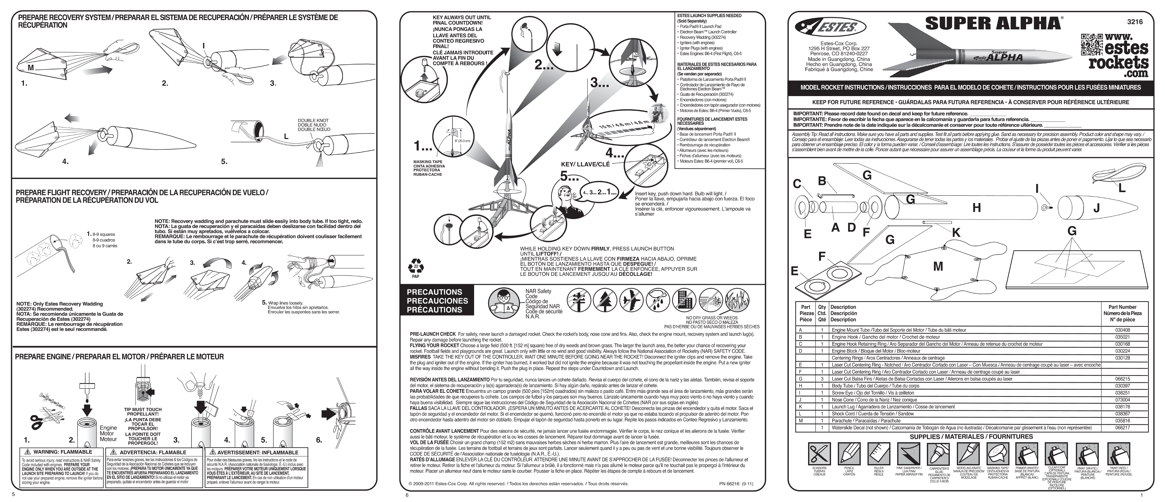 ESTES 3216 - Super Alpha Manual - Page 1