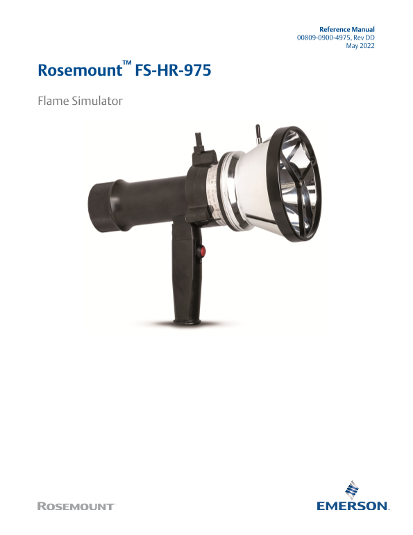 EMERSON Manual Flame Simulator FS-HR-975 Rosemount Owner's Manual - Page 1