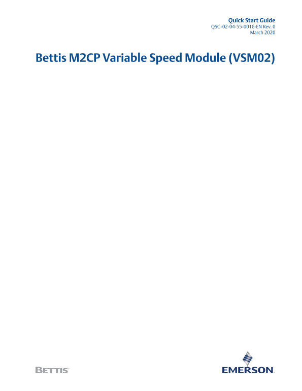 EMERSON Bettis M2CP Variable Speed Module (VSM02) Manuals - Page 1