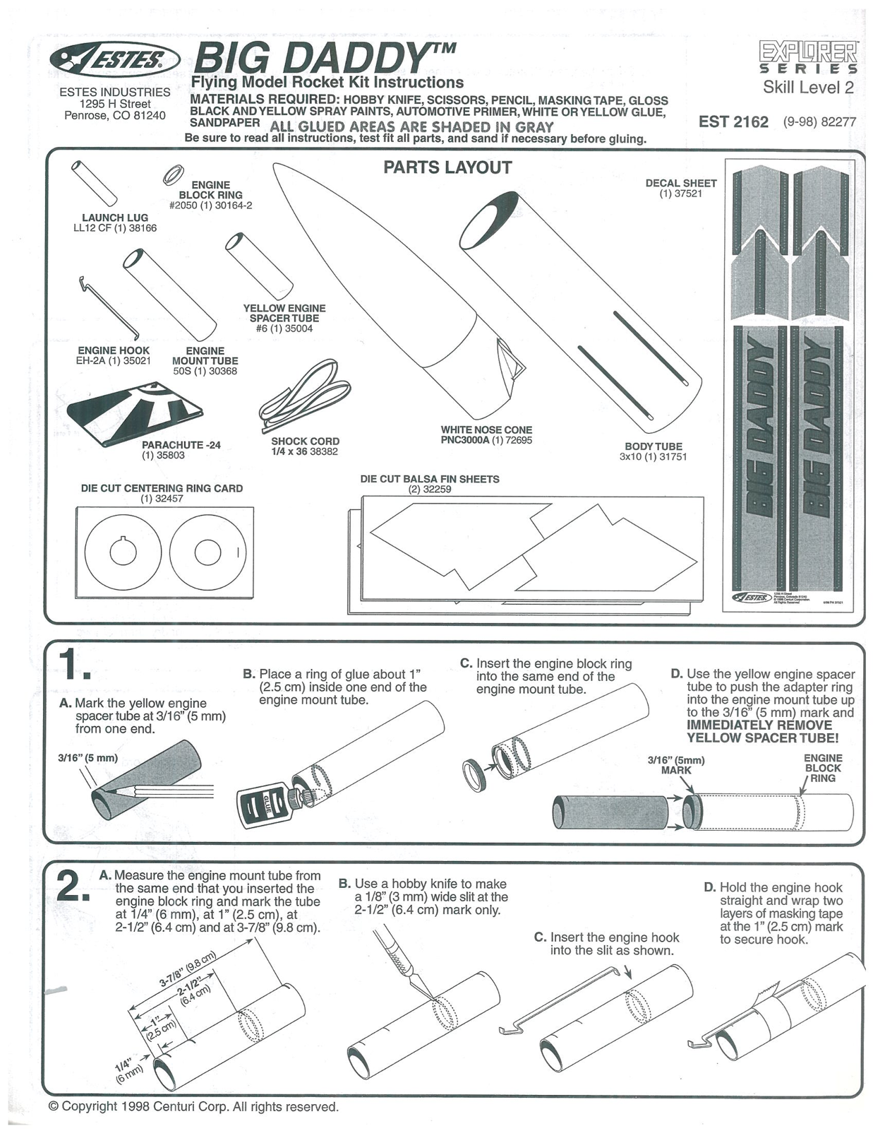 ESTES 2162 – Big Daddy User Manual - Page 1