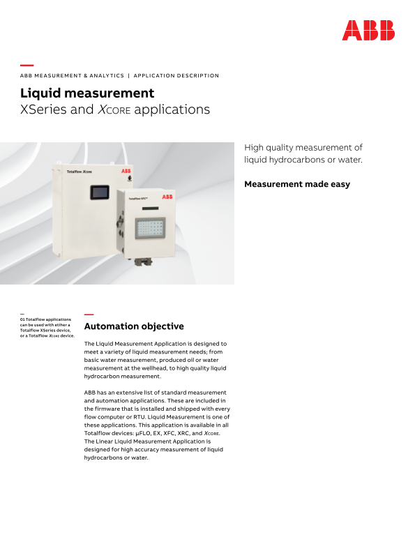ABB Application Note - Liquid Measurement Application - Page 1