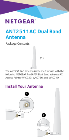 Netgear ANT2511AC - NETGEAR Indoor Dual Band Omni Antenna Installation Guide - Page 1