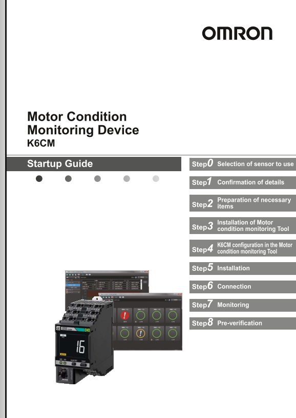 OMRON Power Other Motor Condition Monitor K6CM K6CM Motor Condition Monitoring Device Startup Guide - Page 1