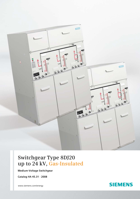 Siemens Switchgear Type 8DJ20 up to 24 kV, Gas-Insulated Owner's Manual - Page 1