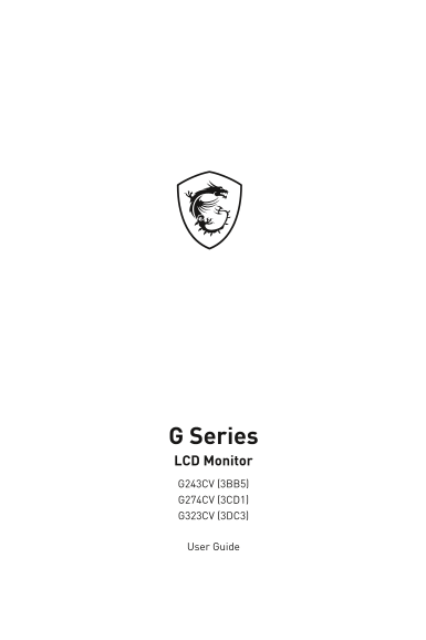MSI G Series G274CV User Manual - Page 1