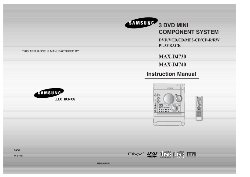 Samsung User's Manual MAX- DVD9940 Quick Start Guide - Page 1