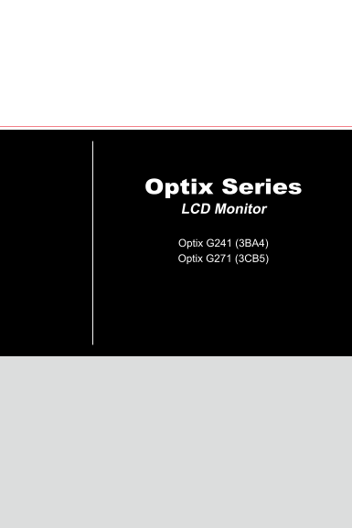 MSI Optix G241 Product Manual (Language English) - Page 1