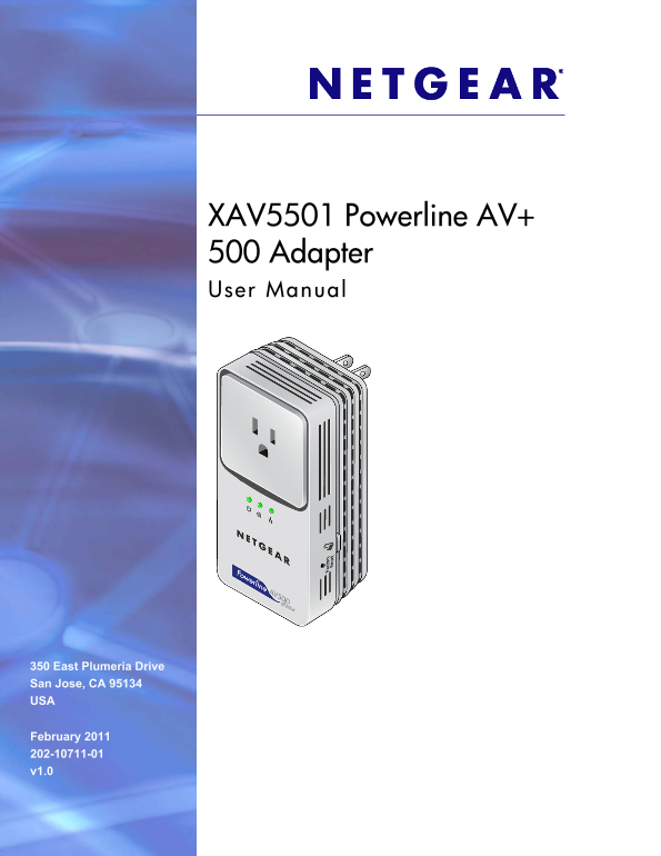 Netgear XAV5501 - Powerline AV+ 500 Adapter XAV5501 XAVB5501 User Manual - Page 1