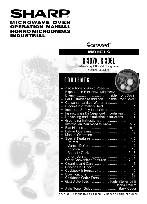 SHARP R-306LK LW Operation Manual - Page 1