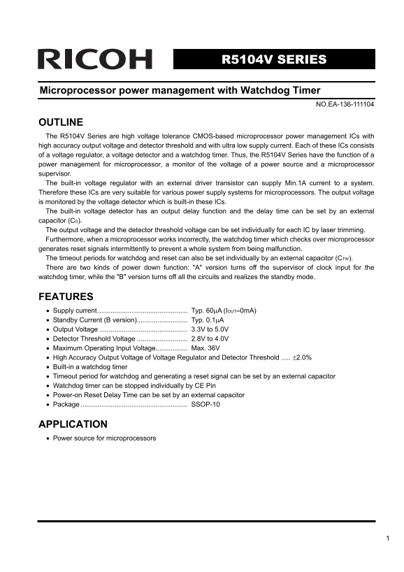 RICOH R5104V series User Guide and Manual - Page 1