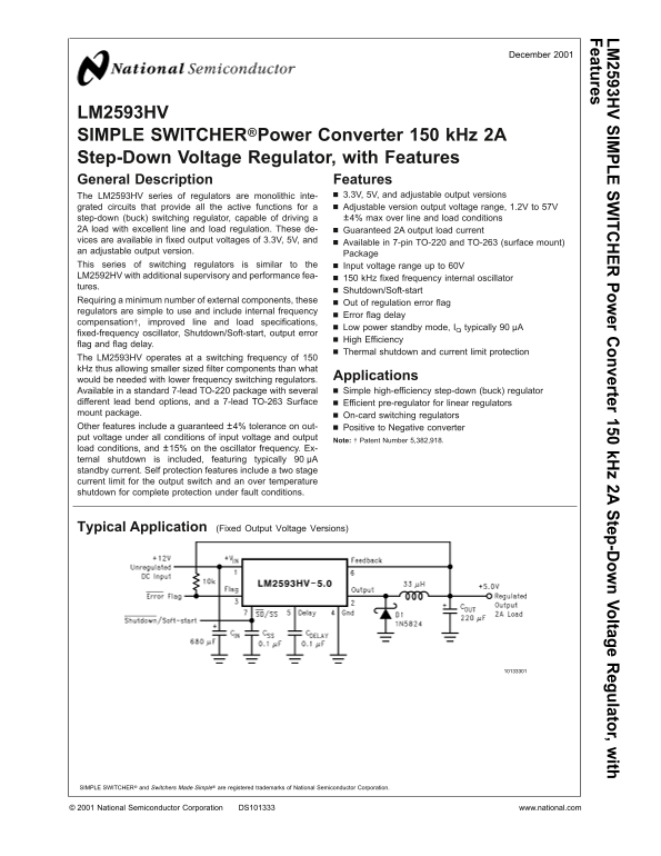NATIONAL SEMICONDUCTOR LM2593HV User Guide - Page 1