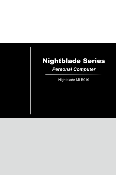 MSI Nightblade MI3 8th Product Manual - Page 1