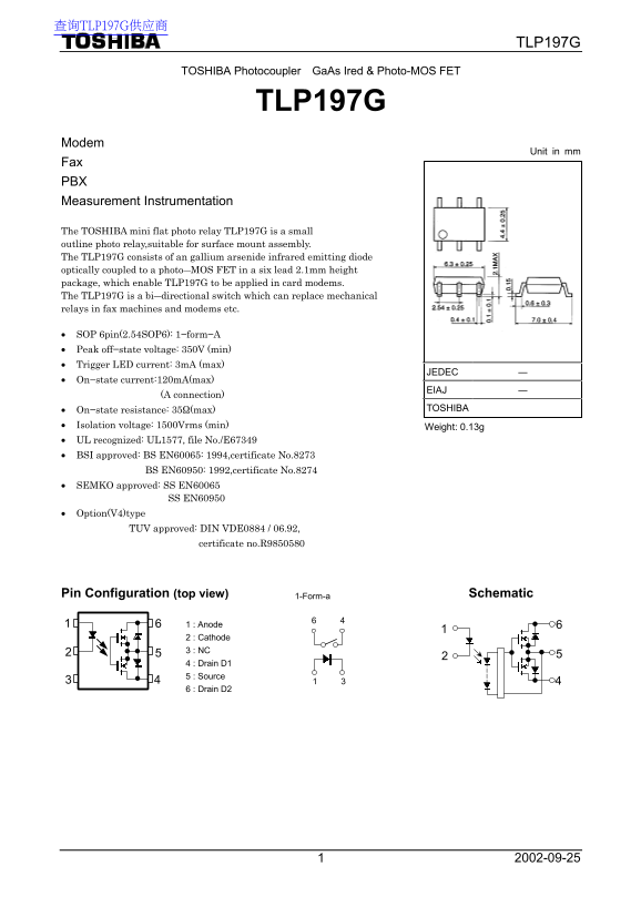Toshiba TLP197G User's Manual (Part 3) - Page 1
