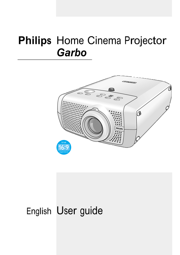Philips Home Cinema Projector Garbo Quick User Guide - Page 1