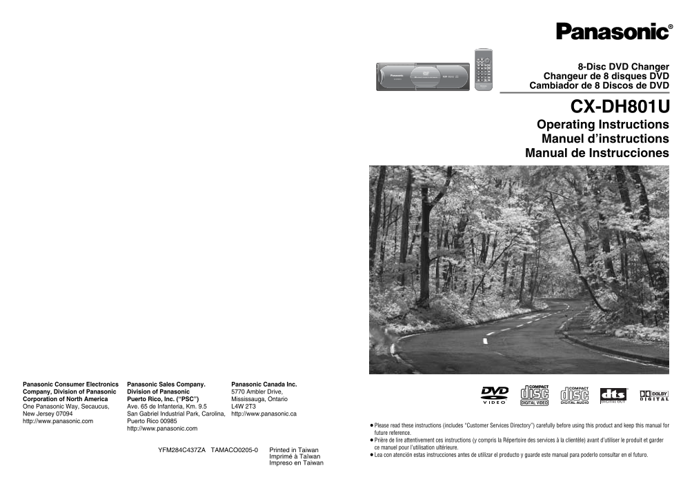 Panasonic CX-DH801U User Manual - Page 1