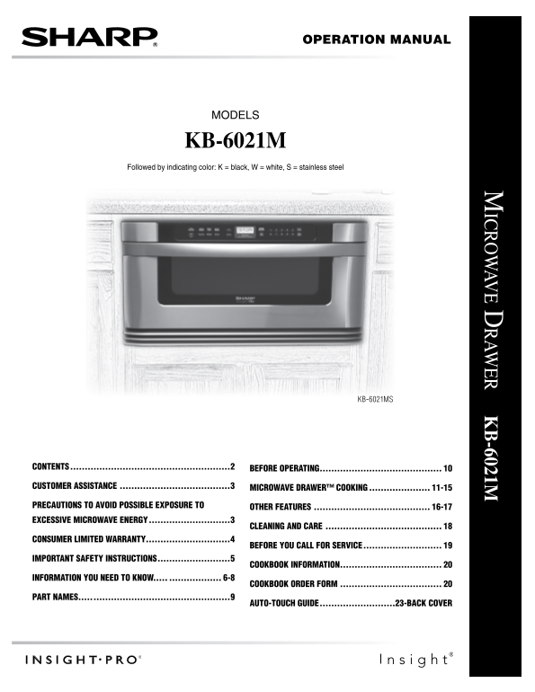 SHARP KB-6021M Operation Manual - Page 1
