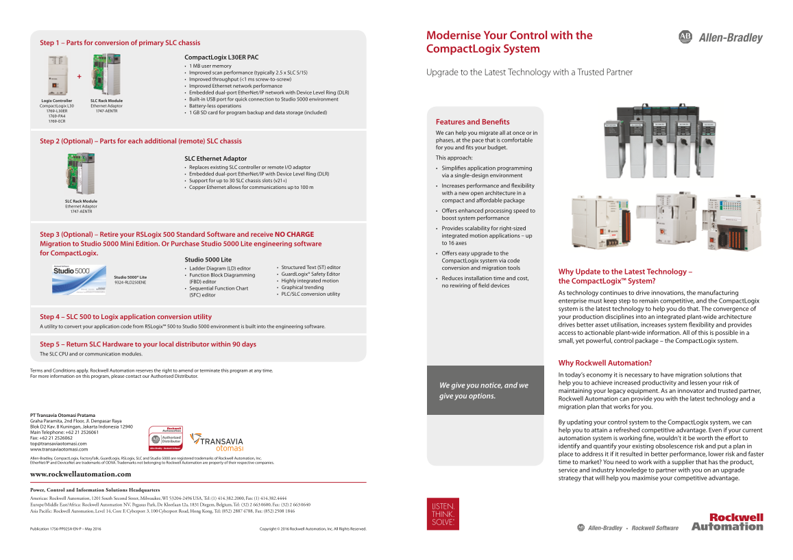 Rockwell Automation SLC Migration Program Flyer - Indonesia - Page 1