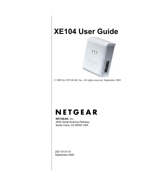 NETGEAR XE104 User Guide - Page 1