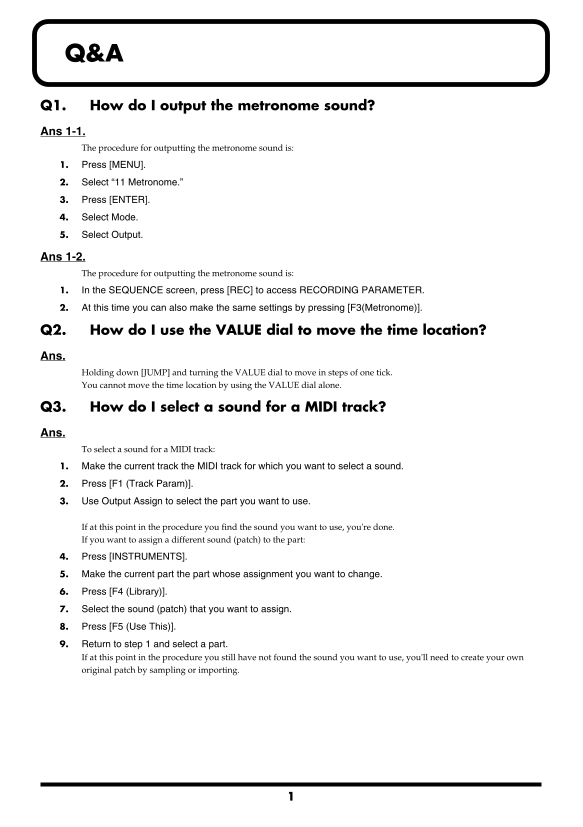 Roland MV-8000 Music Production Workstation Questions and Answers User Manual - Page 1