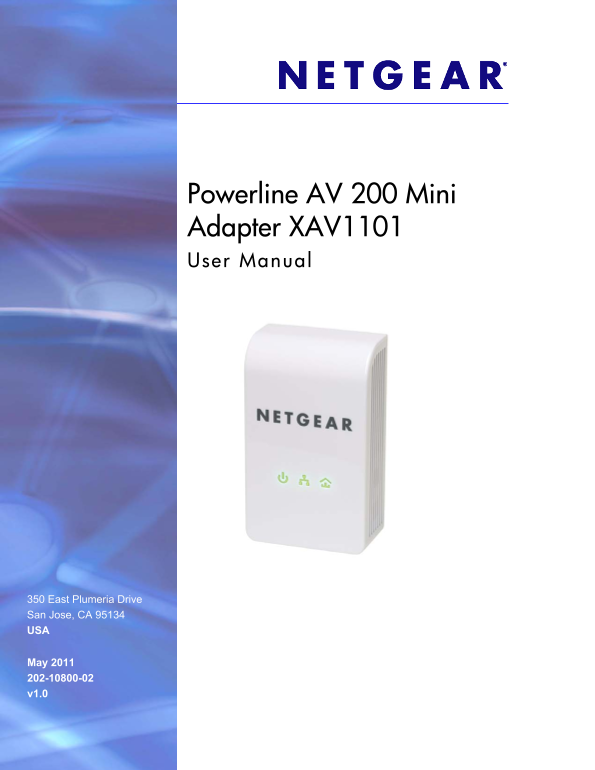 Netgear XAV1101 - Powerline Ethernet Adapter User Manual - Page 1