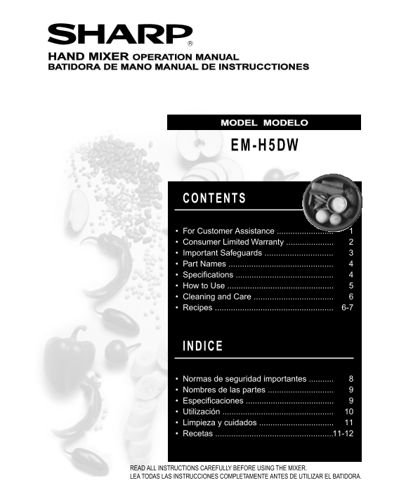SHARP EMH5DW Operation Manual - Page 1